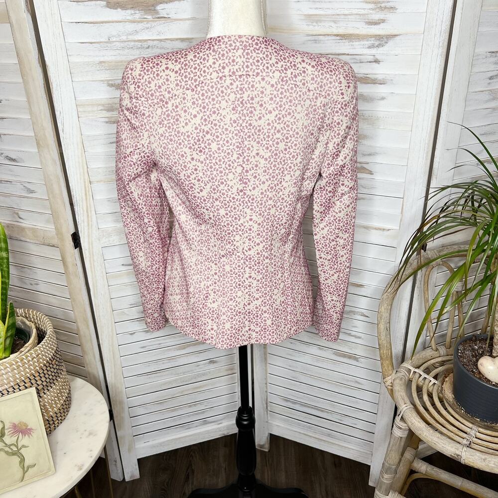 ESCADA Women's 36 US 6 Button Blazer Jacket Pink Animal Geo Print Quiet Luxury - Picture 11 of 13